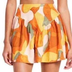 NWT Fe Noel x Target Linen Blend Mini Skirt, 6
